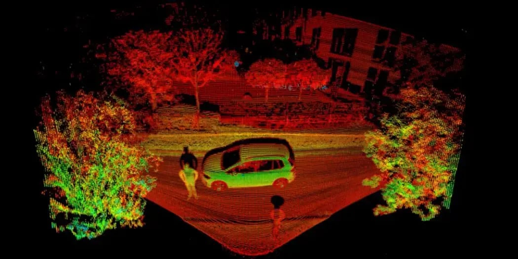 High-resolution point cloud recorded with the Blickfeld Qb2